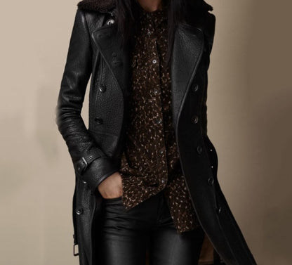 Stylish, sleek, slim, faux leather jacket