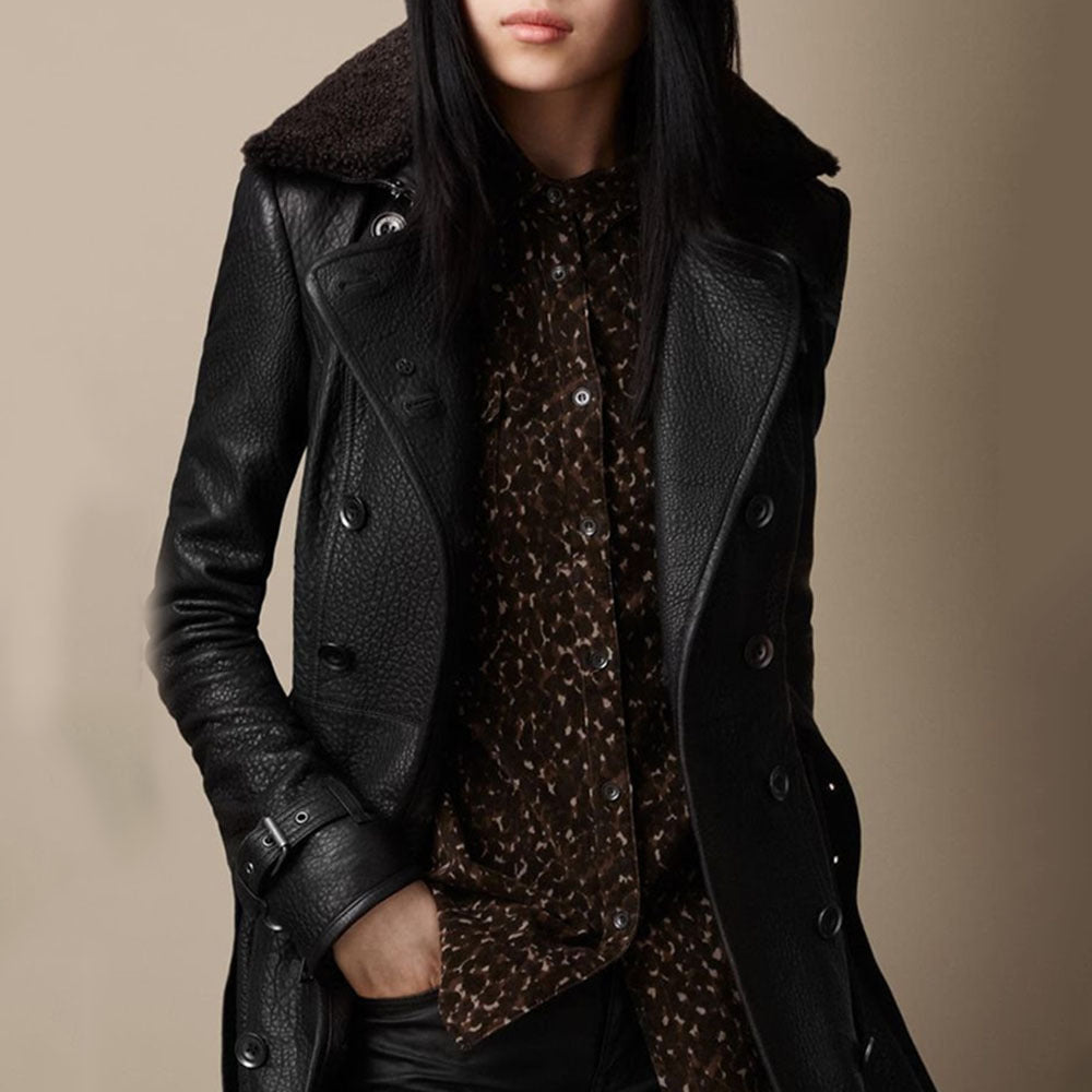 Stylish, sleek, slim, faux leather jacket